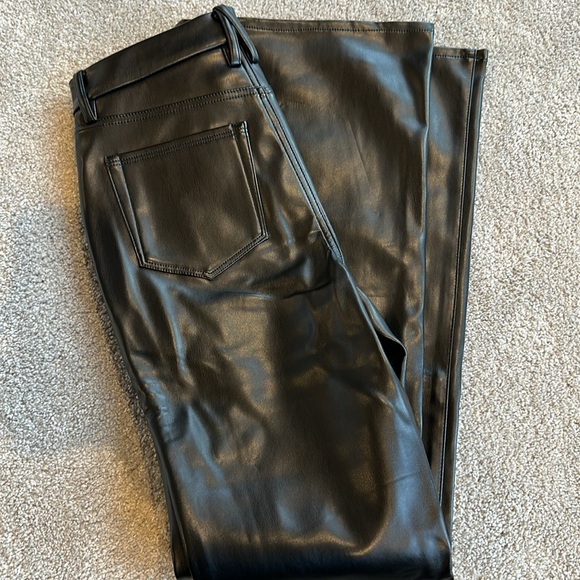 Good American Black Faux Leather Flare Pants - Picture 3 of 3